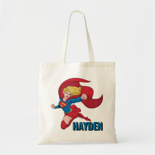 Bolsa Tote Ilustração da Supergirl Voando para Cima