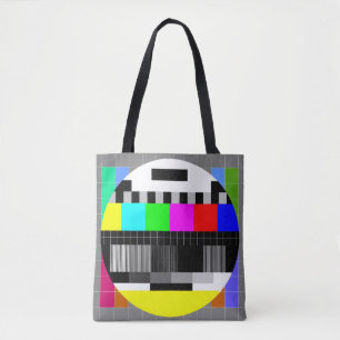 Bolsa Tote ilustração da tv sem sinal no estilo retrô.