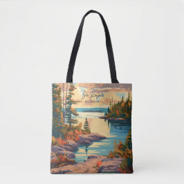 Bolsa Tote Ilustração da Viagens vintage Isle Royale Michigan