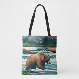 Bolsa Tote Ilustração da Viagens vintage Katmai Alaska USA