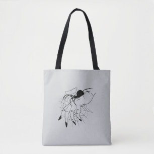 Bolsa Tote Ilustração da Web e da Mão do Aranha