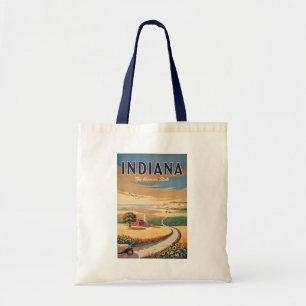 Bolsa Tote Ilustração da Zona Rural de Indiana Arte de Viagem