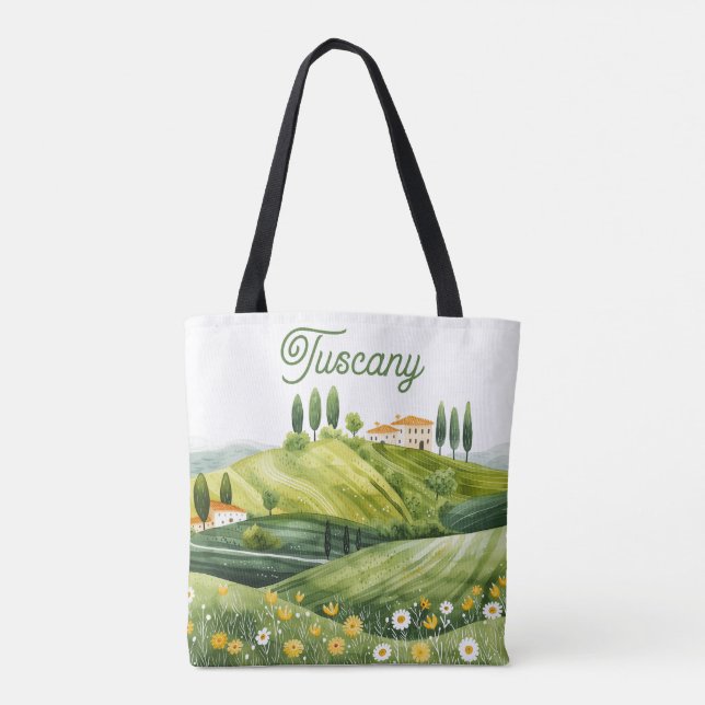 Bolsa Tote Ilustração das Cadeias Aquáticas da Toscana Itália (Verso)