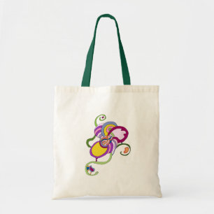Bolsa Tote Ilustração de Abstrato de Flor Funky
