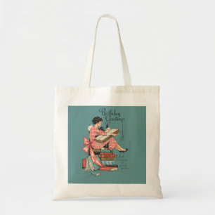 Bolsa Tote Ilustração de Aniversário de Amante de Livros Anti