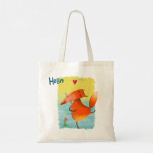 Bolsa Tote Ilustração de Aquarela artesanal Fox Engraçada