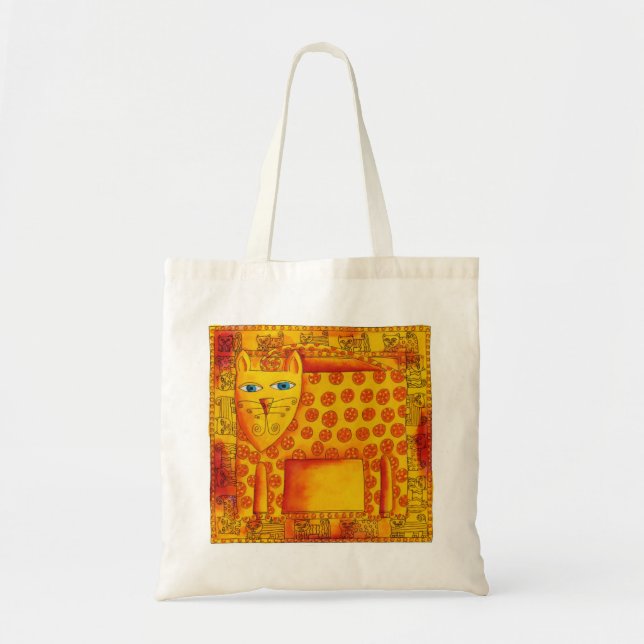 Bolsa Tote Ilustração de Aquarela-Leopardo Padrão (Frente)