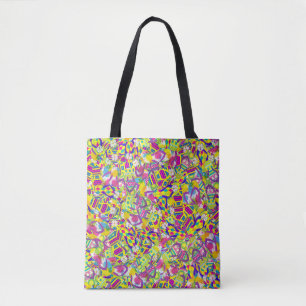 Bolsa Tote Ilustração de Aquarela, Padrão de Inundação de Sac
