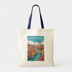 Bolsa Tote Ilustração de Bolonha Itália Viagem Arte Vintage