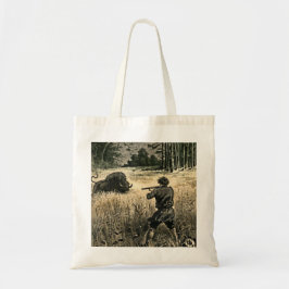 Bolsa Tote Ilustração de Buffalo Hunt Wild West Frontiersman
