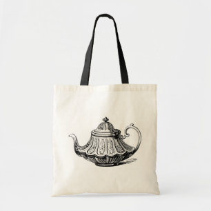 Bolsa Tote Ilustração de Bule de Chá Antigo