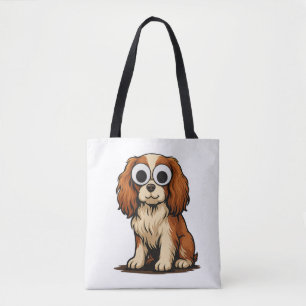 Bolsa Tote Ilustração de cachorrinho com olhos saltados fofos