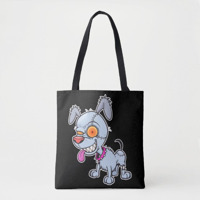 Bolsa Tote Ilustração de Cachorro Zombie Bonito (Frente)