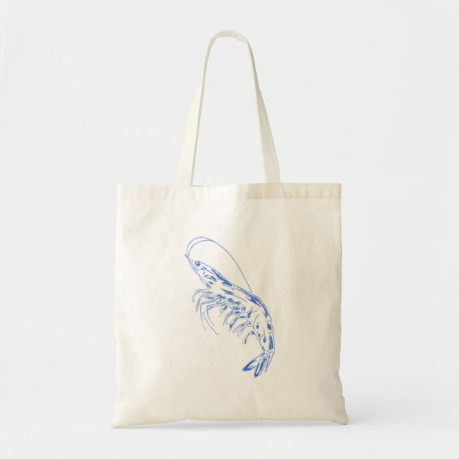 Bolsa Tote Ilustração de Camarão - Arte Costeira (Frente)