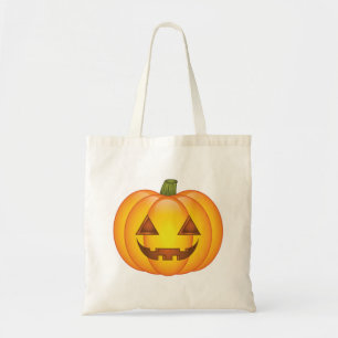 Bolsa Tote Ilustração de Cartoon de Abóbora de Halloween