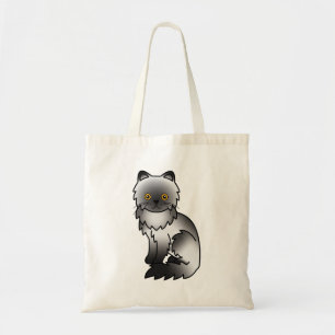 Bolsa Tote Ilustração de Cartoon de Gato Persa de Casaco de C