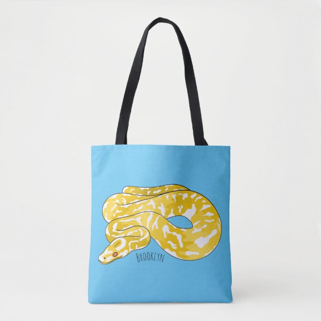 Bolsa Tote Ilustração de cobra de pitão birmanês (Frente)