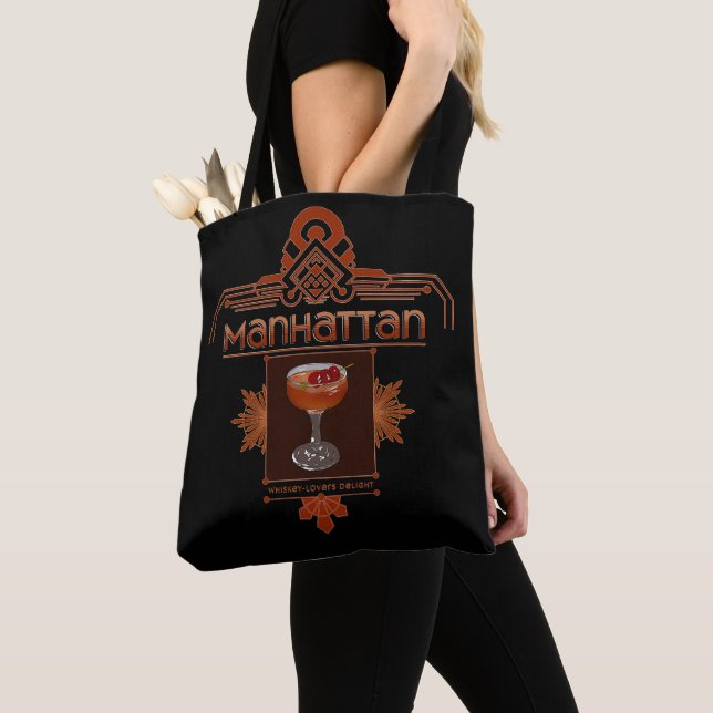 Bolsa Tote Ilustração de Cocktail Retro Manhattan (Close Up)