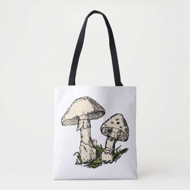 Bolsa Tote Ilustração de cogumelo (Frente)