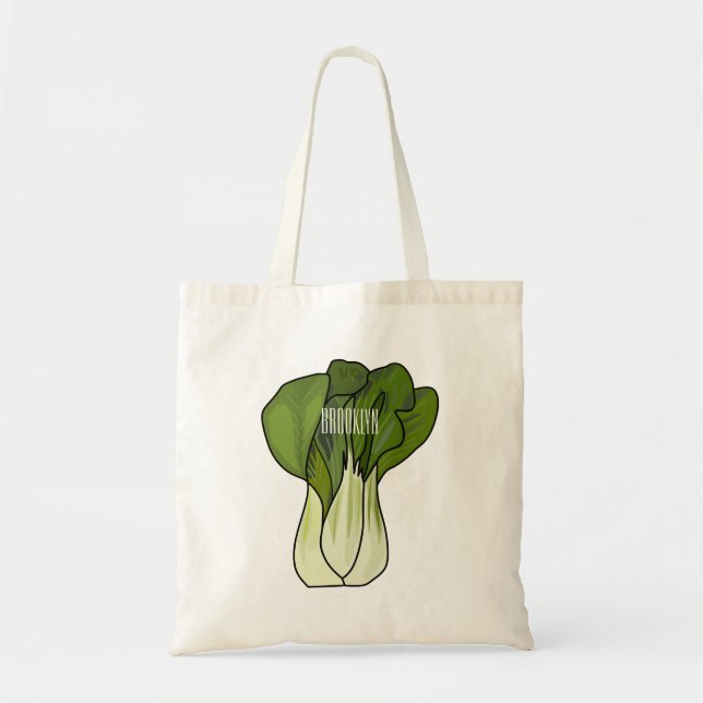 Bolsa Tote Ilustração de desenho animado Bok choy (Frente)