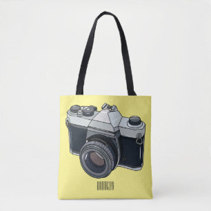 Bolsa Tote Ilustração de desenho animado com câmera de filme