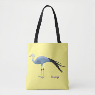 Bolsa Tote Ilustração de desenho animado com guindaste azul