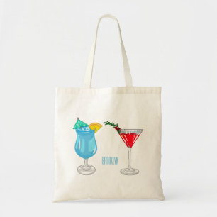 Bolsa Tote Ilustração de desenho animado coquetel