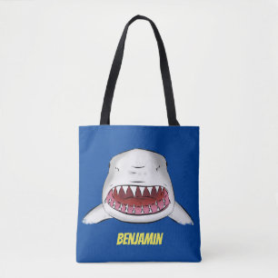 Bolsa Tote ilustração de desenho animado da média de tubar