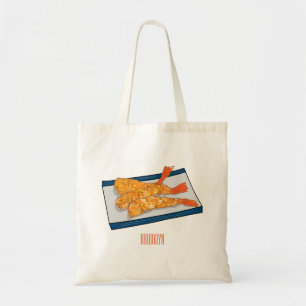 Bolsa Tote Ilustração de desenho animado da tempura do Shrimp