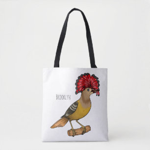 Bolsa Tote Ilustração de desenho animado de ave papa-moscas-r
