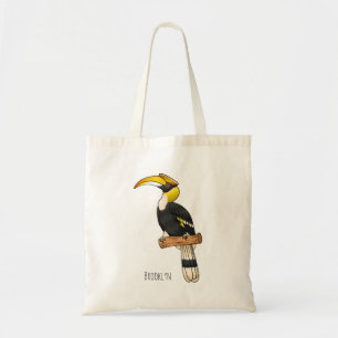 Bolsa Tote ilustração de desenho animado de aves da folha de