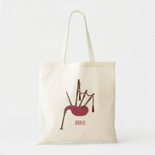Bolsa Tote Ilustração de desenho animado de Bagpipe