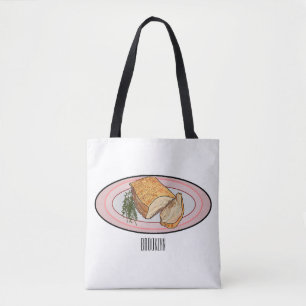 Bolsa Tote Ilustração de desenho animado de barriga de porco