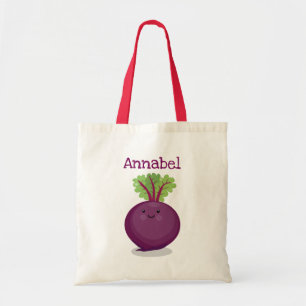 Bolsa Tote Ilustração de desenho animado de beterraba feliz