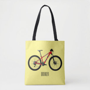 Bolsa Tote Ilustração de desenho animado de bicicleta