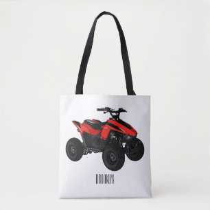 Bolsa Tote Ilustração de desenho animado de bicicleta atv