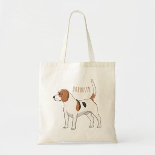 Bolsa Tote Ilustração de desenho animado de cachorro Beagle
