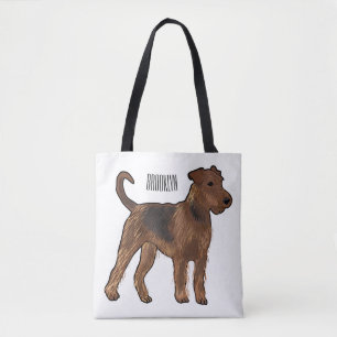 Bolsa Tote Ilustração de desenho animado de cão Airedale terr