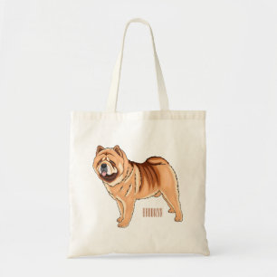 Bolsa Tote Ilustração de desenho animado de cão Chow Chow