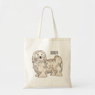 Bolsa Tote Ilustração de desenho animado de cão Havanês