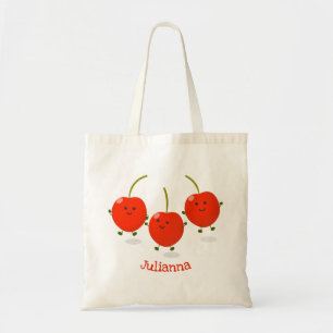 Bolsa Tote Ilustração de desenho animado de cerejas vermelhas