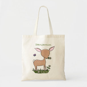 Bolsa Tote Ilustração de desenho animado de cervo bebê feliz 