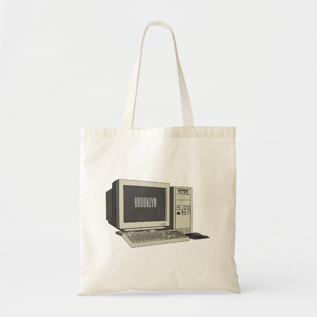 Bolsa Tote Ilustração de desenho animado de computador (Frente)