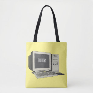 Bolsa Tote Ilustração de desenho animado de computador