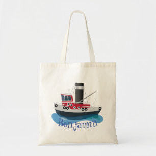 Bolsa Tote Ilustração de desenho animado de embarcações d