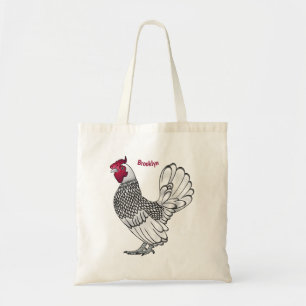 Bolsa Tote Ilustração de desenho animado de frango Sebright