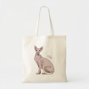 Bolsa Tote Ilustração de desenho animado de gato esphynx