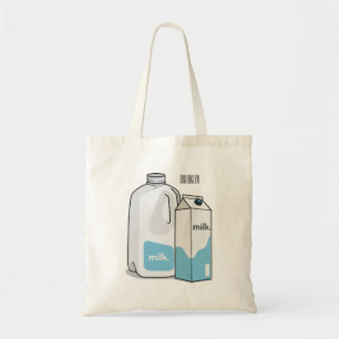 Bolsa Tote Ilustração de desenho animado de leite