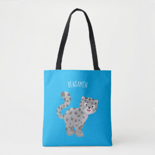 Bolsa Tote Ilustração de desenho animado de leopardo-da-nev