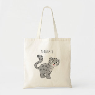 Bolsa Tote Ilustração de desenho animado de leopardo-da-neve